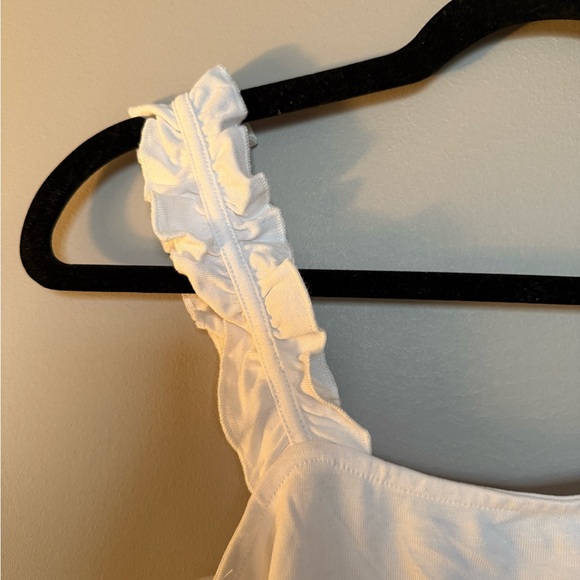 White Ruffled Strap Top - Picture 3 of 4